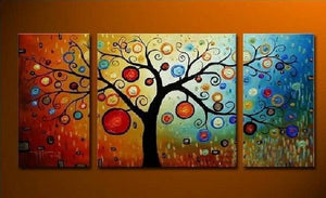 Heavy Texture Painting, Tree of Life Painting, 3 Piece Canvas Painting, Extra Large Painting, Huge Art-HomePaintingDecor