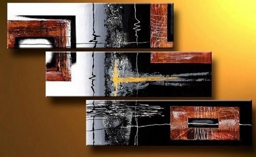 Black Modern Wall Art, Bedroom Wall Art Paintings, Abstract Canvas Painting, Abstract Canvas Art, Acrylic Painting for Sale, 3 Piece Wall Art-HomePaintingDecor