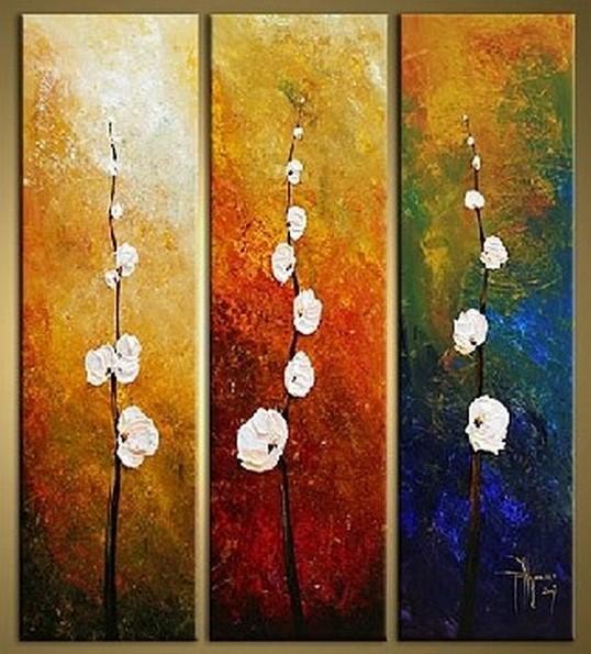 Flower Art, Bedroom Wall Art, Canvas Painting, Abstract Art, Large Art, Wall Painting, Abstract Painting, Acrylic Art, 3 Piece Wall Art, Canvas Art-HomePaintingDecor