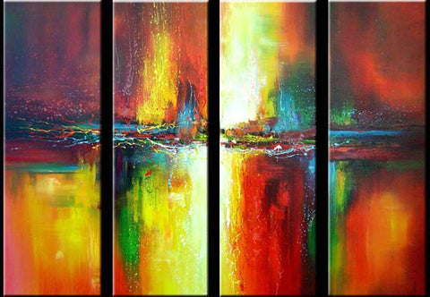 Ready to Hang Art, Modern Art, Abstract Wall Art, Wall Painting, Acrylic Art, Modern Wall Art, Abstract Art, Canvas Painting, Abstract Painting, 4 Piece Wall Art-HomePaintingDecor
