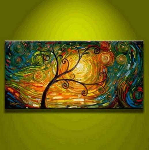 Contemporary Art, Abstract Art, Tree of Life Painting, Abstract Art Painting, Living Room Wall Art, Canvas Art-HomePaintingDecor