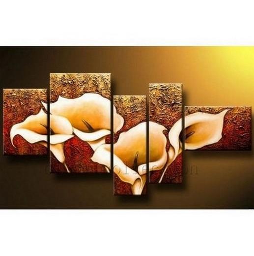 Abstract Painting, Calla Lily Painting, Canvas Art Painting, Large Wall Art, Huge Wall Art, Acrylic Art, 5 Piece Wall Painting, Canvas Painting, Hand Painted Art-HomePaintingDecor