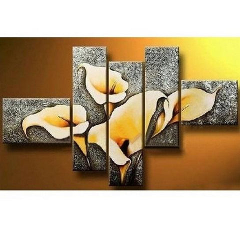 Contemporary Art, Art on Canvas, Living Room Wall Decor, Flower Painting, Extra Large Painting, Canvas Wall Art, Abstract Painting-HomePaintingDecor