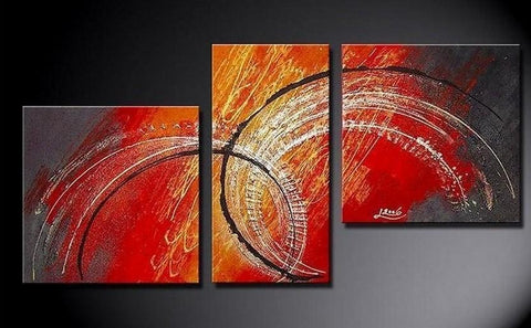 Abstract Wall Art, Bedroom Wall Art, Red Abstract Painting, Large Painting, Living Room Wall Art, Modern Art, Art on Canvas-HomePaintingDecor