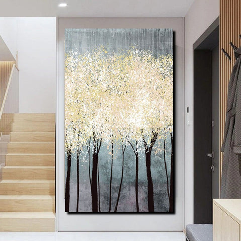 Acrylic Abstract Painting, Tree Paintings, Large Painting on Canvas, Living Room Wall Art Paintings, Buy Paintings Online, Acrylic Painting for Sale-HomePaintingDecor