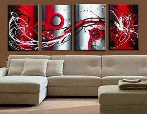 Abstract Art, Red Abstract Painting, Living Room Wall Art, Modern Art for Sale, Extra Large Wall Art, Wall Hanging-HomePaintingDecor