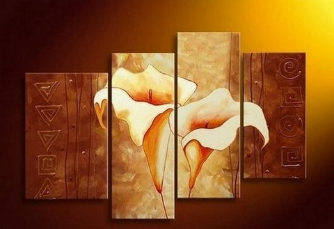 Large Painting, Abstract Art, Calla Lily Flower Painting, Abstract Painting, Dining Room Wall Art, Modern Art, Wall Art, Contemporary Art, Modern Art-HomePaintingDecor