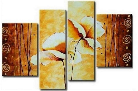 Abstract Art, Lotus Flower Painting, Large Painting, Abstract Painting, Dining Room Wall Art, Modern Art, Wall Art, Contemporary Art-HomePaintingDecor