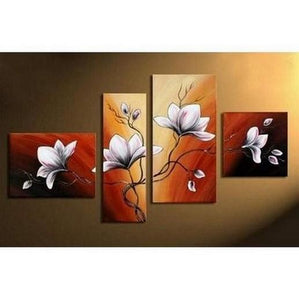Living Room Wall Decor, Contemporary Art, Art on Canvas, Flower Painting, Extra Large Painting, Canvas Wall Art, Abstract Painting-HomePaintingDecor