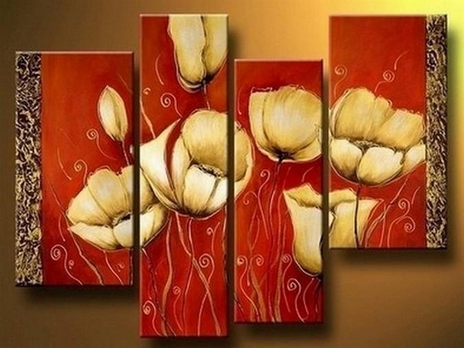 Lotus Flower Art, Abstract Painting, Dining Room Wall Art, Large Painting, Abstract Art, Calla Lily Flower Painting, Modern Wall Art, Contemporary Art-HomePaintingDecor