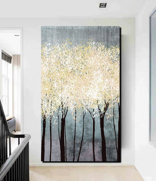 Acrylic Abstract Painting, Tree Paintings, Large Painting on Canvas, Living Room Wall Art Paintings, Buy Paintings Online, Acrylic Painting for Sale-HomePaintingDecor