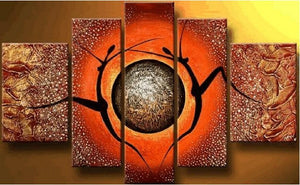 Large Art, Buy Abstract Painting, 5 Piece Canvas Art, African Woman Painting, Abstract Art, Canvas Painting for Sale-HomePaintingDecor