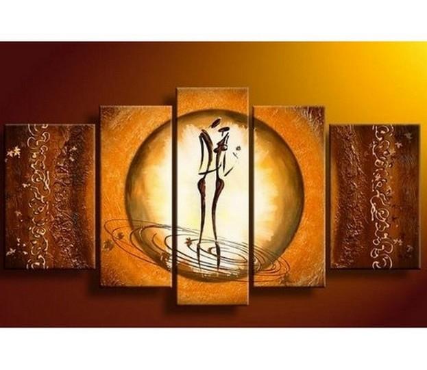 Modern Art, 5 Piece Wall Art, Living Room Wall Art, Canvas Painting, Wall Art, Abstract Figure Art, Abstract Art, Large Art, Abstract Painting-HomePaintingDecor