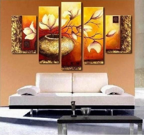 Abstract Flower Painting, Large Abstract Painting, Acrylic Flower Painting, Heavy Texture Painting, Living Room Wall Art Painting-HomePaintingDecor