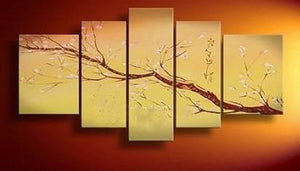 Flower Tree Painting, Plum Tree, Abstract Art, Abstract Painting, Canvas Painting, Wall Art, Large Abstract Art, Acrylic Art, Bedroom Wall Art-HomePaintingDecor