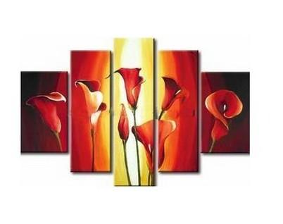 Flower Art, Canvas Painting, Abstract Art, Calla Lily Painting, Large Canvas Art, Abstract Painting, 5 Piece Wall Art, Modern Art, Acrylic Art-HomePaintingDecor