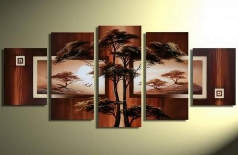 Abstract Art, Large Wall Art, Tree of Life Painting, Art on Canvas, Large Art, Canvas Painting, 5 Piece Canvas Art-HomePaintingDecor