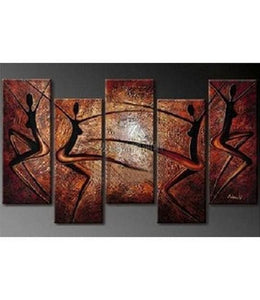 XL Wall Art, Abstract Art, Abstract Painting, Canvas Painting, Abstract Figure Painting, 5 Piece Wall Art, Huge Wall Art, Acrylic Art, Ready to Hang-HomePaintingDecor