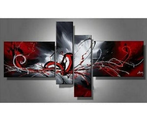 Modern Canvas Wall Art, Abstract Painting, Large Wall Paintings for Living Room, 4 Panel Wall Art Ideas, Hand Painted Art, Abstract Painting for Sale-HomePaintingDecor