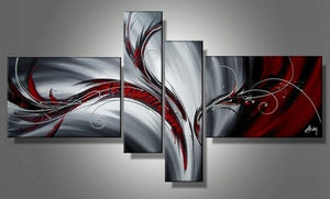 Canvas Art Painting, Large Wall Art Ideas for Living Room, Abstract Abstract Painting, Acrylic Abstract Art, 4 Piece Wall Art, Hand Painted Canvas Art-HomePaintingDecor