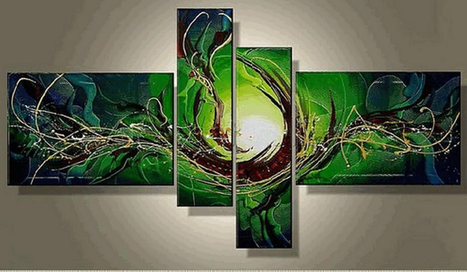 Large Wall Art Ideas for Bedroom, Simple Abstract Art, Abstract Painting on Canvas, 4 Piece Wall Art, Canvas Painting, Hand Painted Art on Canvas-HomePaintingDecor