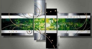 Simple Canvas Art Painting, Acrylic Art on Canvas, Abstract Art on Sale, 4 Panel Wall Art Paintings, Hand Painted Art, Simple Modern Art-HomePaintingDecor