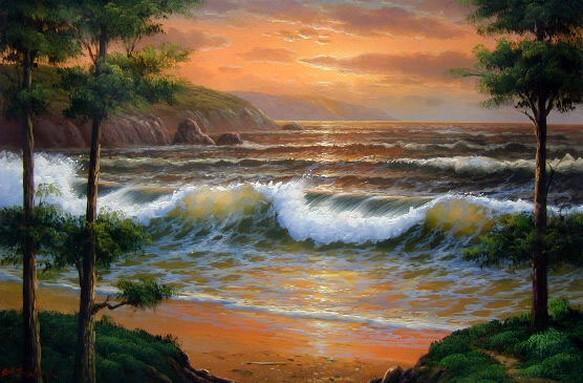 pacific Ocean, Big Wave, Wall Painting, Seascape Art, Canvas Art, Canvas Painting, Large Wall Art, Large Painting, Canvas Oil Painting, Canvas Art-HomePaintingDecor