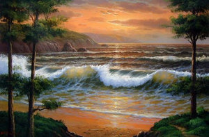 pacific Ocean, Big Wave, Wall Painting, Seascape Art, Canvas Art, Canvas Painting, Large Wall Art, Large Painting, Canvas Oil Painting, Canvas Art-HomePaintingDecor