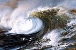 pacific Ocean, Big Wave, Seascape Art, Hand Painted Art, Canvas Art, Canvas Painting, Large Wall Art, Large Painting, Canvas Oil Painting, Canvas Wall Art-HomePaintingDecor