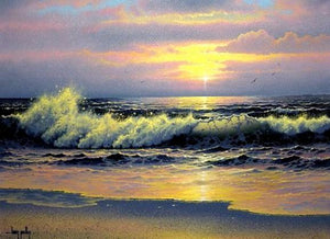 pacific Ocean, Big Wave, Seascape Art, Sunrise Painting, Canvas Art, Canvas Painting, Large Wall Art, Large Painting, Canvas Oil Painting, Canvas Art-HomePaintingDecor