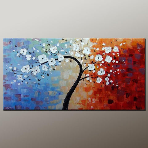 Heavy Texture Painting, Flower Art, Acrylic Painting, Abstract Art Painting, Canvas Wall Art, Bedroom Wall Art, Canvas Art, Modern Art, Contemporary Art-HomePaintingDecor