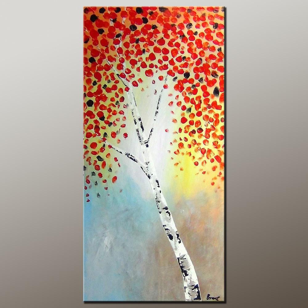Tree Art, Acrylic Painting, Autumn Tree Painting, Abstract Art Painting, Canvas Wall Art, Bedroom Wall Art, Canvas Art, Modern Art, Contemporary Art-HomePaintingDecor