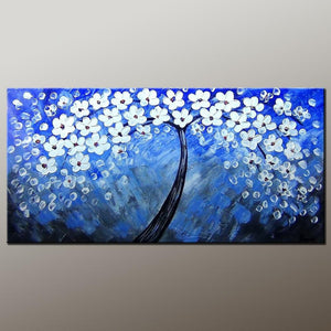 Flower Art, Acrylic Painting, Heavy Texture Painting, Abstract Art Painting, Canvas Wall Art, Bedroom Wall Art, Canvas Art, Modern Art, Contemporary Art-HomePaintingDecor