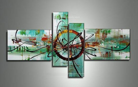Abstract Oil Painting, Modern Canvas Painting, 4 Piece Canvas Art, Living Room Canvas Wall Art, Simple Modern Art, Large Painting on Canvas-HomePaintingDecor
