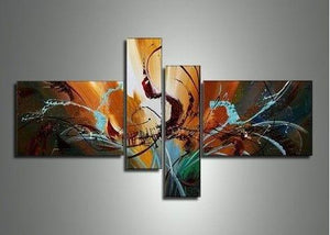 Modern Canvas Painting for Living Room, Abstract Painting on Canvas, 4 Piece Canvas Art, Abstract Acryli Wall Art Paintings, Contemporary Wall Art Ideas-HomePaintingDecor