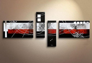 Modern Canvas Art Paintings, Large Abstract Painting for Living Room, Oil Painting on Canvas, Black and Red Canvas Painting, Modern Painting for Sale-HomePaintingDecor