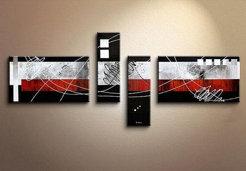 Modern Canvas Art Paintings, Large Abstract Painting for Living Room, Oil Painting on Canvas, Black and Red Canvas Painting, Modern Painting for Sale-HomePaintingDecor