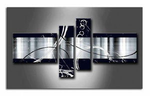 Huge Art, Black and White Large Canvas Art, Abstract Art, 4 Piece Canvas Art, Abstract Painting, Contemporary Wall Art-HomePaintingDecor