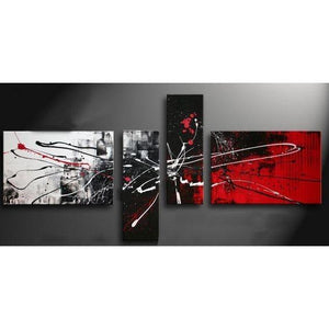 Modern Abstract Paintings, Black and Red Canvas Wall Art, Abstract Painting for Sale, Modern Wall Art Paintings for Living Room-HomePaintingDecor