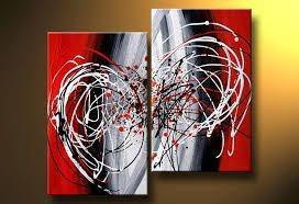 Wall Art, Wall Hanging, Large Art, Black and Red Canvas Painting, Abstract Art, Bedroom Wall Art-HomePaintingDecor