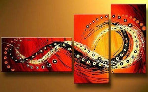 Bedroom Wall Art, Canvas Painting, Large Painting, Red Abstract Art, Abstract Painting, Acrylic Art, 3 Piece Wall Art-HomePaintingDecor