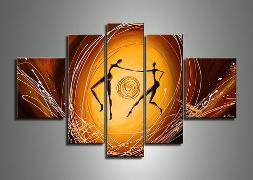 Extra Large Paintings for Living Room, 5 Piece Canvas Art, Buy Abstract Paintings, Abstract Figure Painting, Large Acrylic Paintings on Canvas-HomePaintingDecor