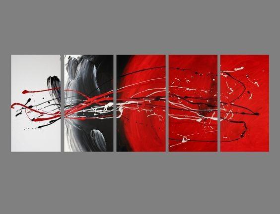 Living Room Wall Art, Black and Red, Abstract Art, Extra Large Wall Art, Huge Art, Large Painting, Modern Art, Painting for Sale-HomePaintingDecor