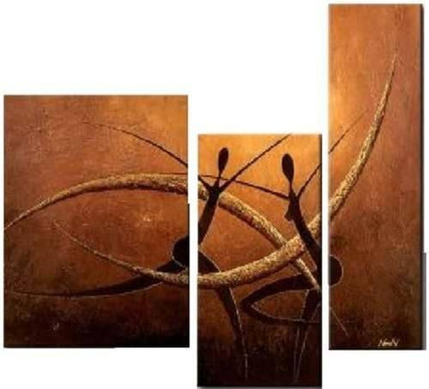 Canvas Painting, Abstract Art, Abstract Painting, Dancing Figure Painting, Bedroom Wall Art, 3 Piece Wall Art-HomePaintingDecor
