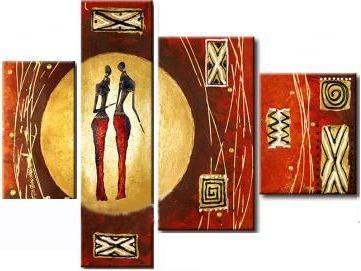 Extra Large Painting, Abstract Figure Painting, African Abstract Wall Art, Dining Room Wall Art-HomePaintingDecor