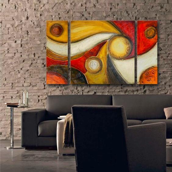 Canvas Paintings for Living Room, Modern Abstract Art, 3 Panel Wall Art Paintings, Large Oil Painting, Contemporary Abstract Art-HomePaintingDecor
