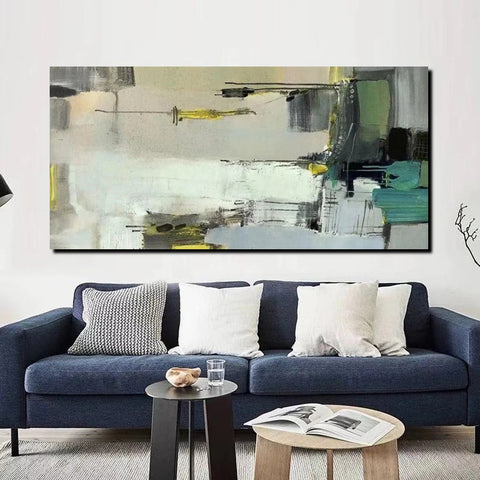 Acrylic Abstract Painting Behind Sofa, Large Painting on Canvas, Living Room Wall Art Paintings, Buy Paintings Online, Acrylic Painting for Sale-HomePaintingDecor