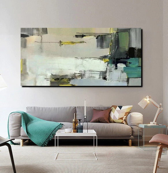 Acrylic Abstract Painting Behind Sofa, Large Painting on Canvas, Living Room Wall Art Paintings, Buy Paintings Online, Acrylic Painting for Sale-HomePaintingDecor
