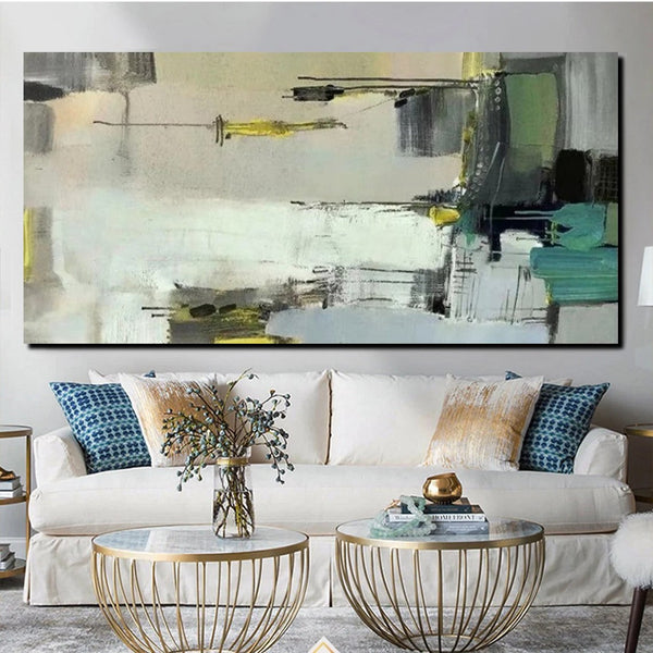 Acrylic Abstract Painting Behind Sofa, Large Painting on Canvas, Living Room Wall Art Paintings, Buy Paintings Online, Acrylic Painting for Sale-HomePaintingDecor