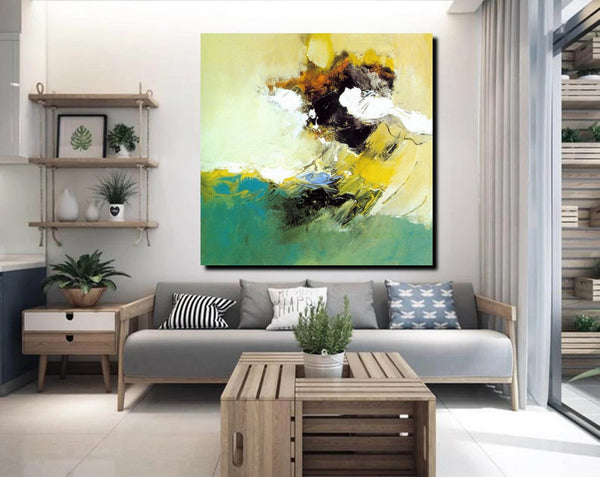 Acrylic Painting for Bedroom, Modern Canvas Painting, Contemporary Artwork, Green Abstract Acrylic Paintings, Hand Painted Canvas Art-HomePaintingDecor
